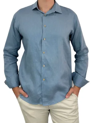 Byron Bay Petrol Linen L/S Big Mens Shirt