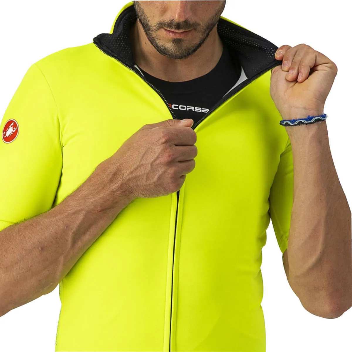 Castelli Perfetto RoS Light Short Sleeve Mens Cycling Jersey - Yellow