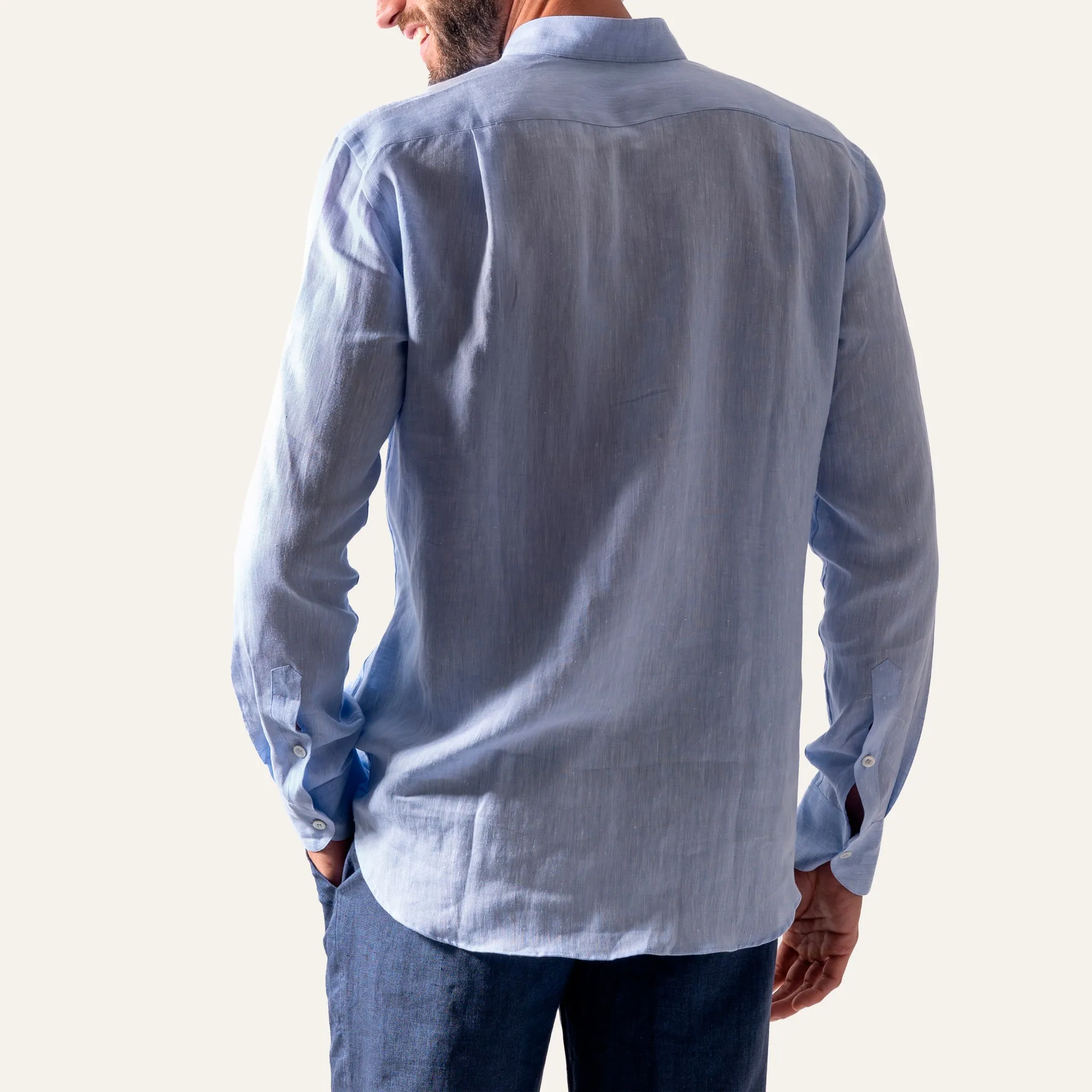 Casual Linen Shirt Light Blue