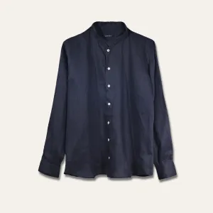 Casual Linen Shirt Navy