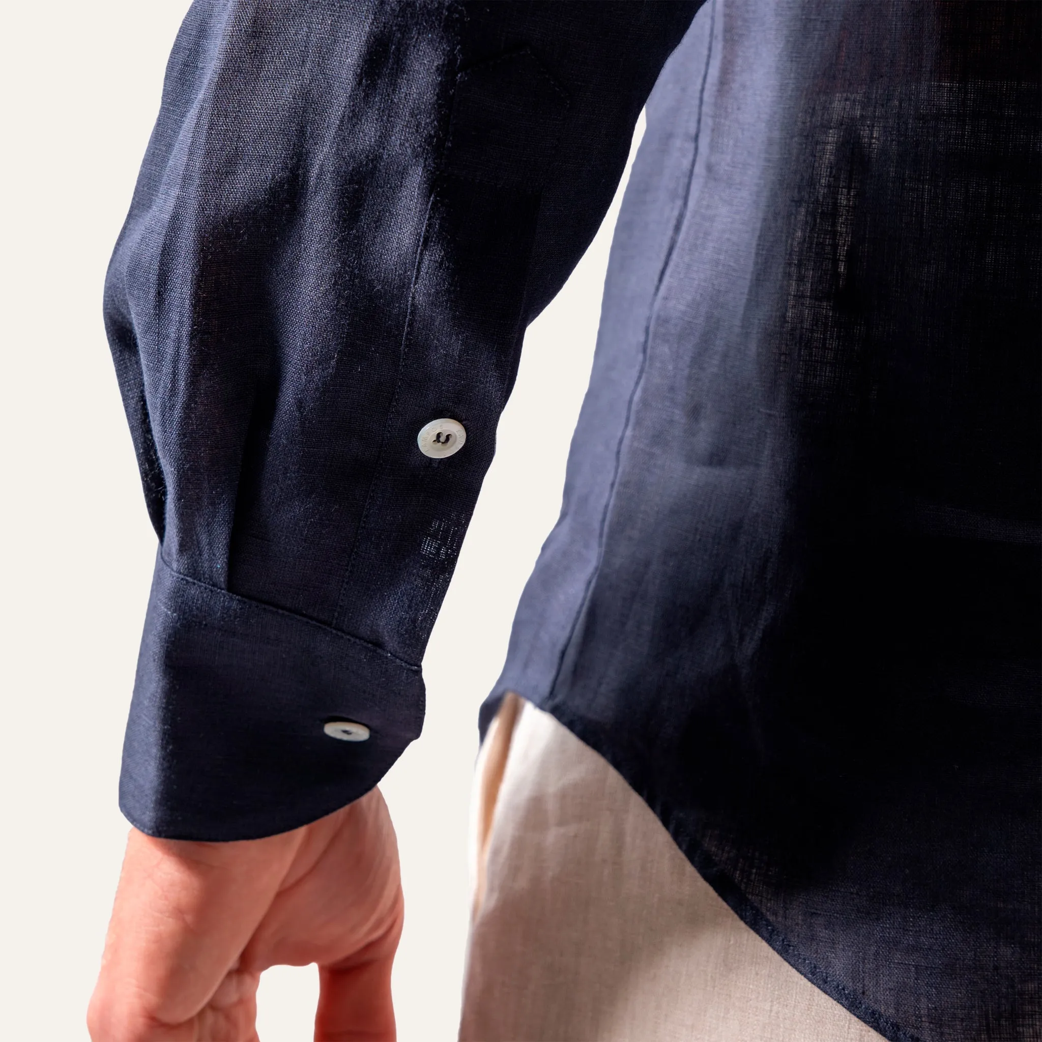 Casual Linen Shirt Navy