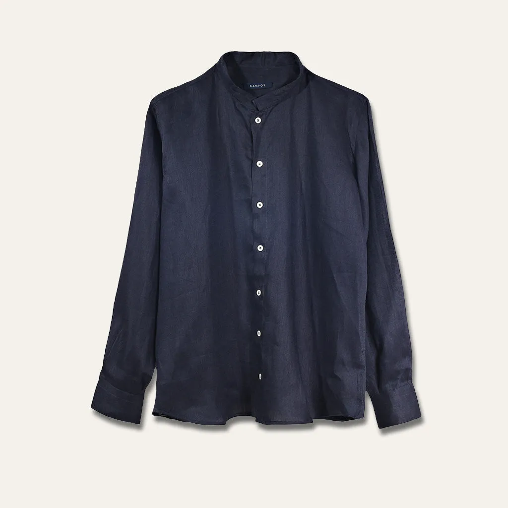 Casual Linen Shirt Navy