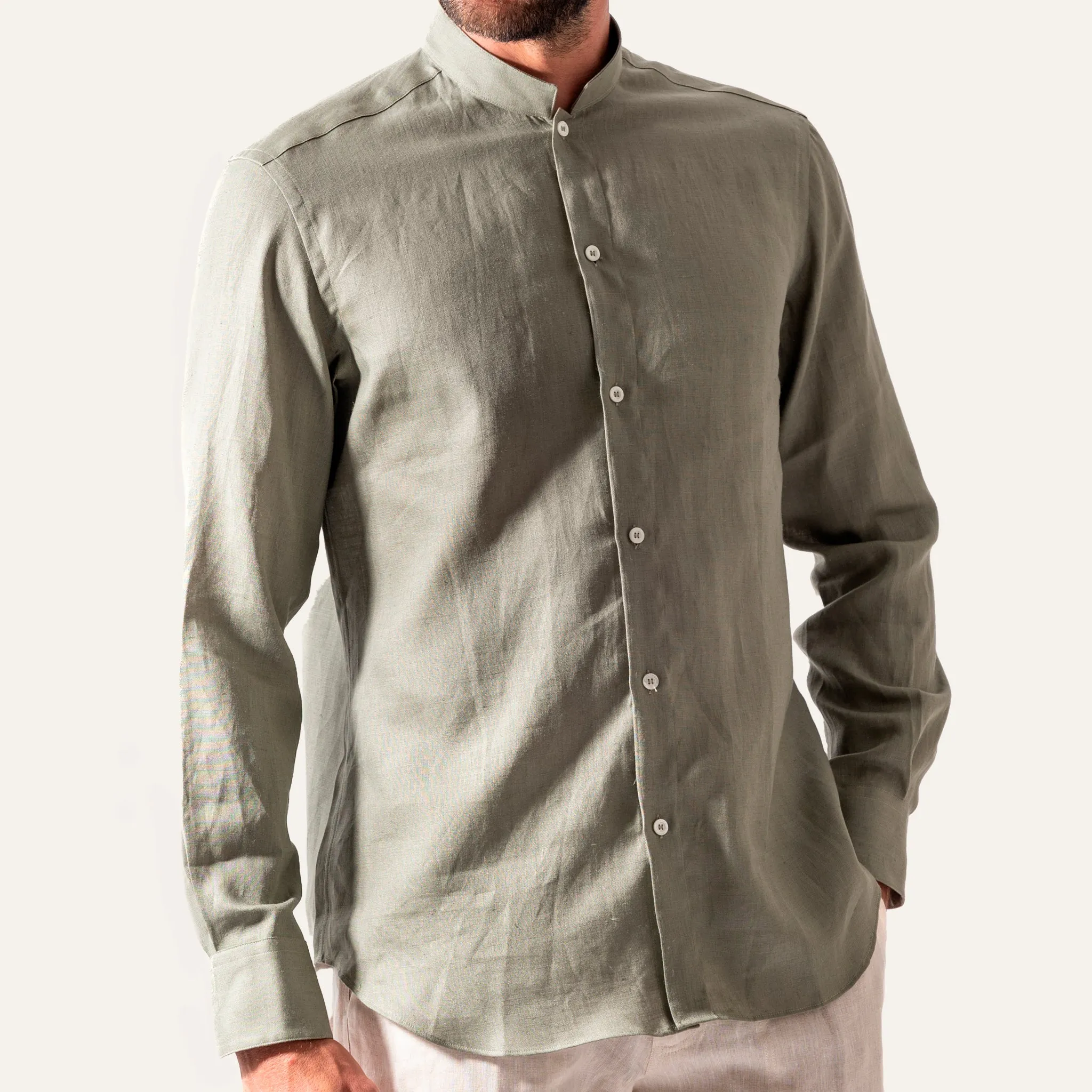 Casual Linen Shirt Olive