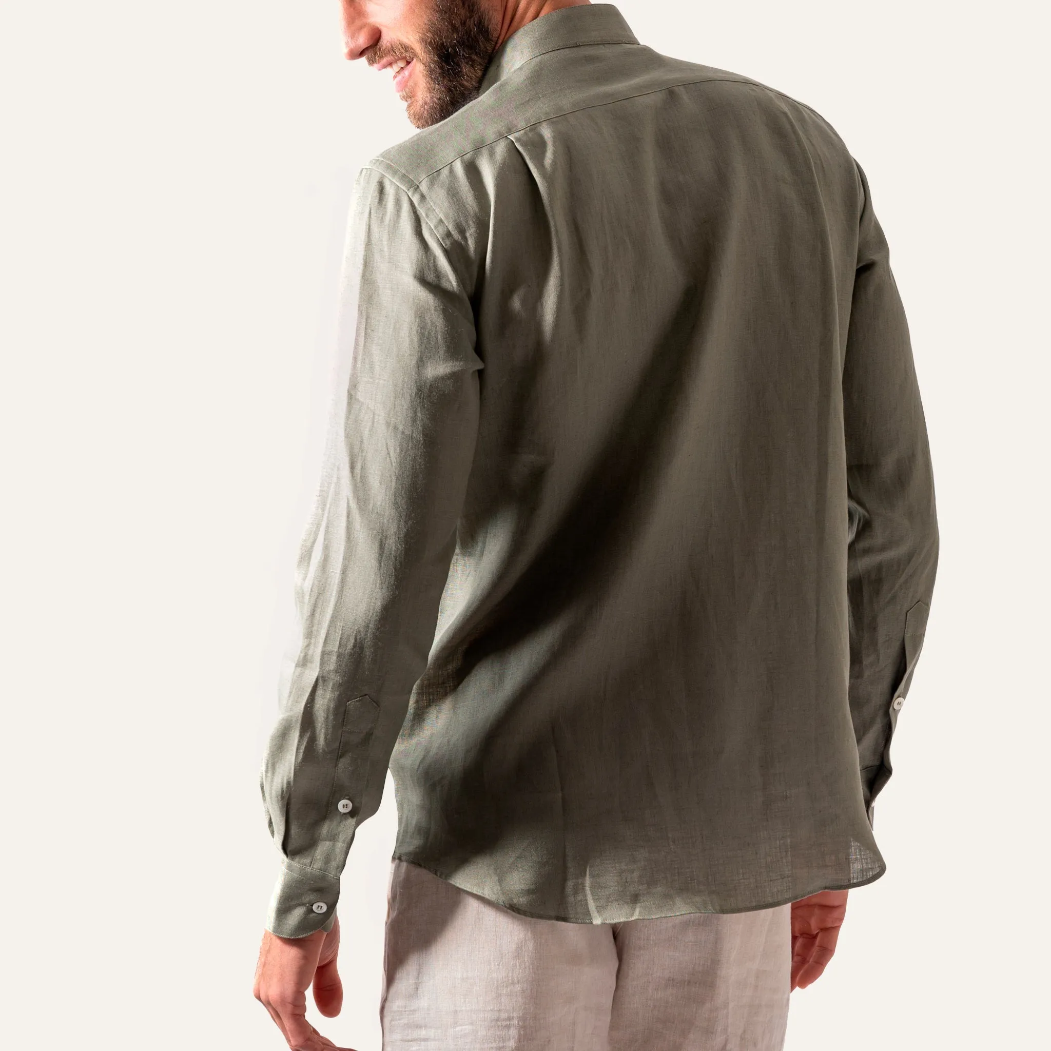 Casual Linen Shirt Olive