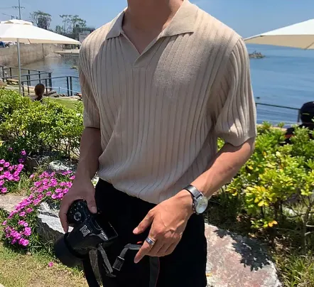 Casual V-Neck Short-Sleeve Ethan Knitted Polo Shirt for Holidays