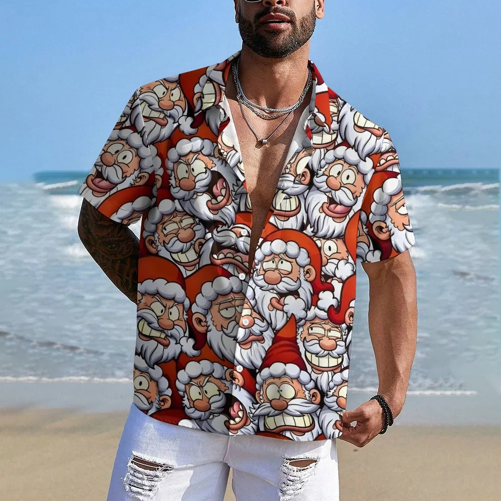 Christmas Santa Claus Cartoon Short Sleeve Shirt 2409006114