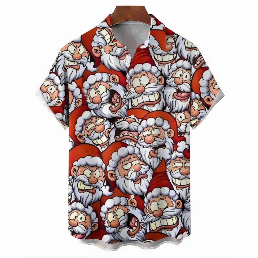 Christmas Santa Claus Cartoon Short Sleeve Shirt 2409006114