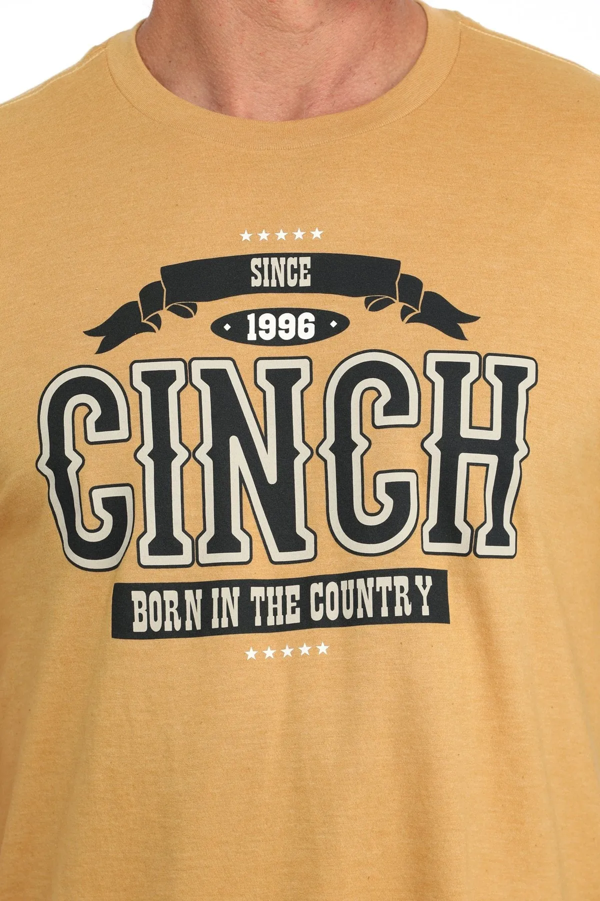 Cinch Men's Born In The Country Tee Gold MTT1690652