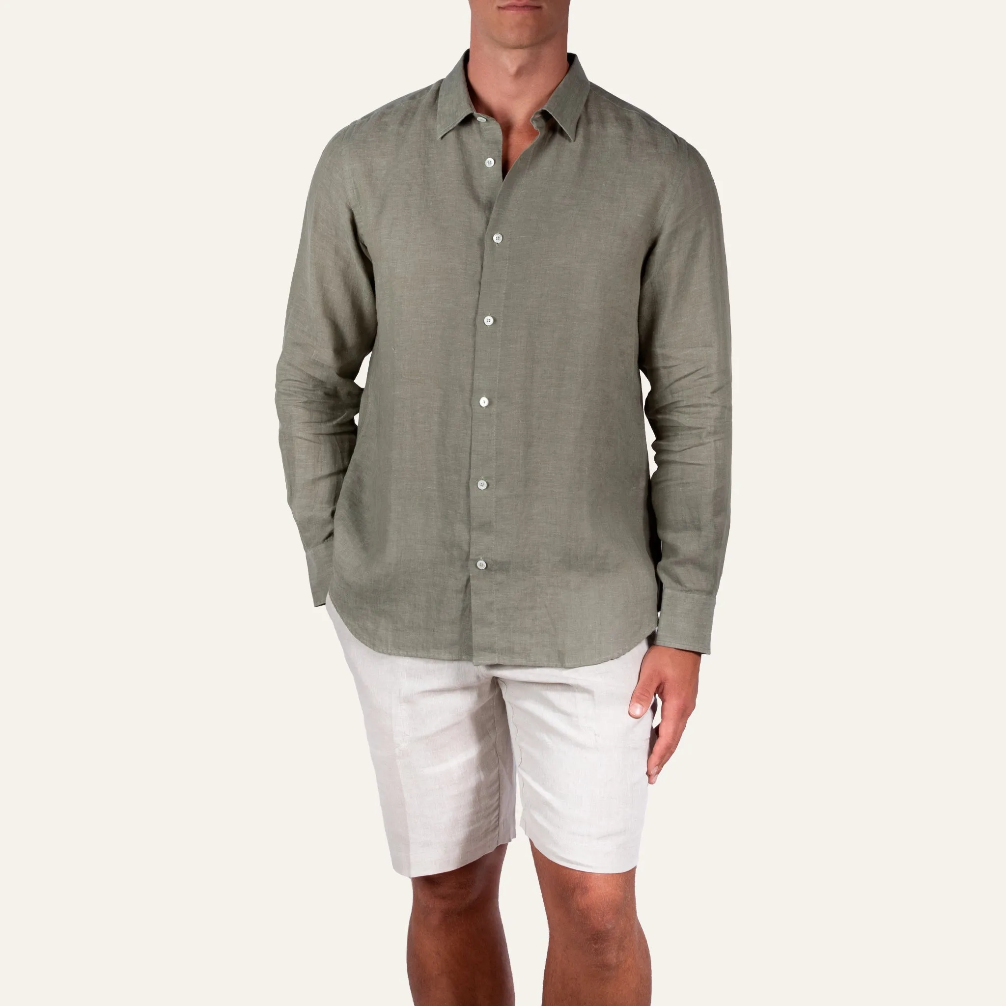Classic Linen Shirt Olive