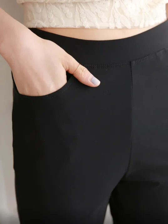 Cooling Cropped Boot Cut Span Pants(냉장고바지)