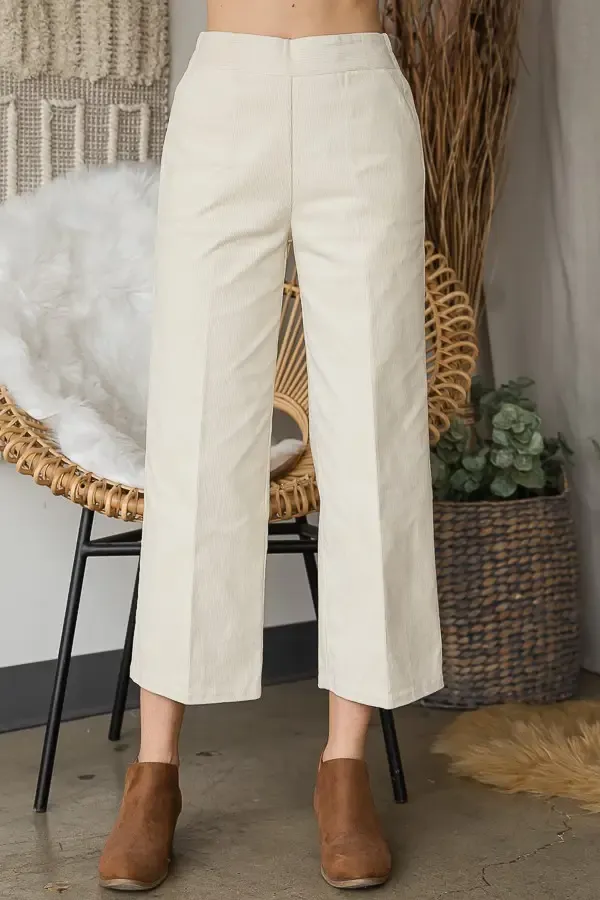Corduroy Crop Wide Leg Pants