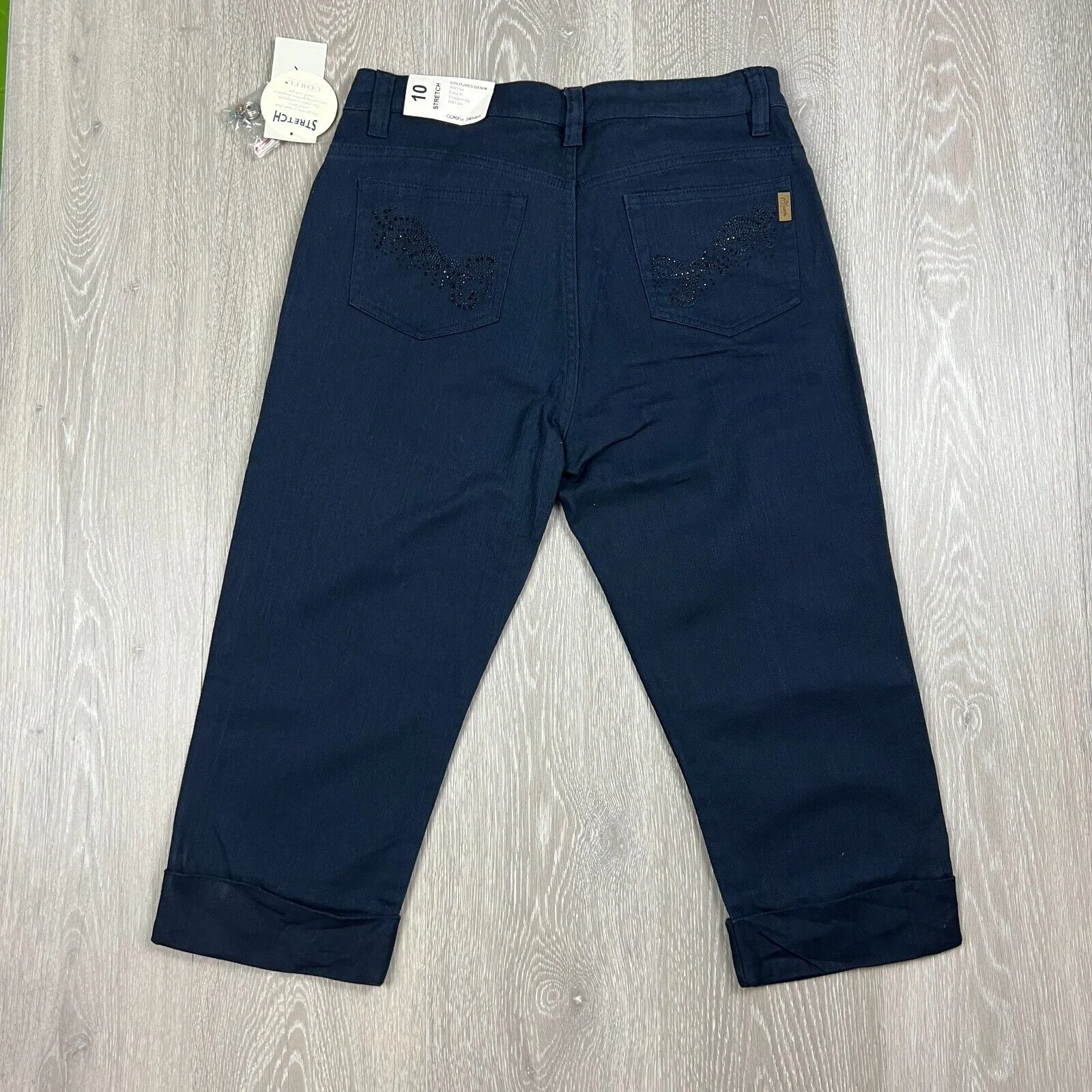 Corfu Denim Womens Dark Navy Cropped Jeans Size 10 (New)