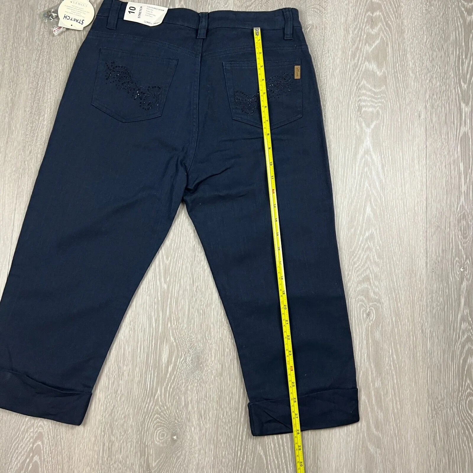 Corfu Denim Womens Dark Navy Cropped Jeans Size 10 (New)