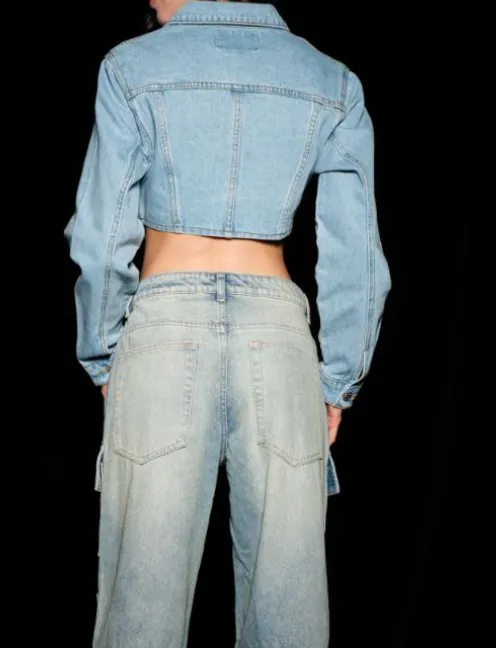 Cropped Denim Corset Jacket