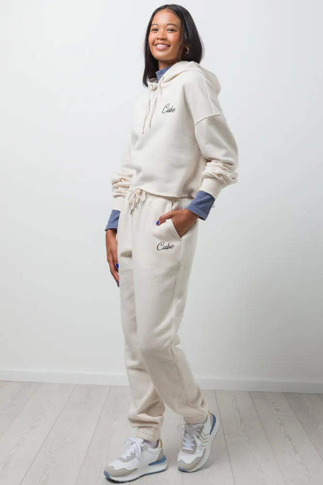 Cropped Hoodie Cream