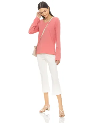 Cropped Length with Raw Edge Bottom (Off White)