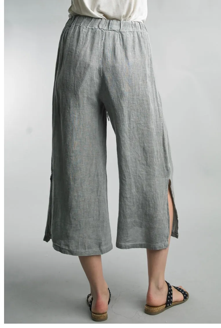 Cropped Linen Pants