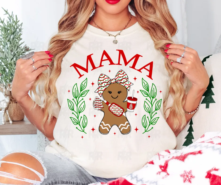 Cutesy Gingerbread Mama Cream Tee