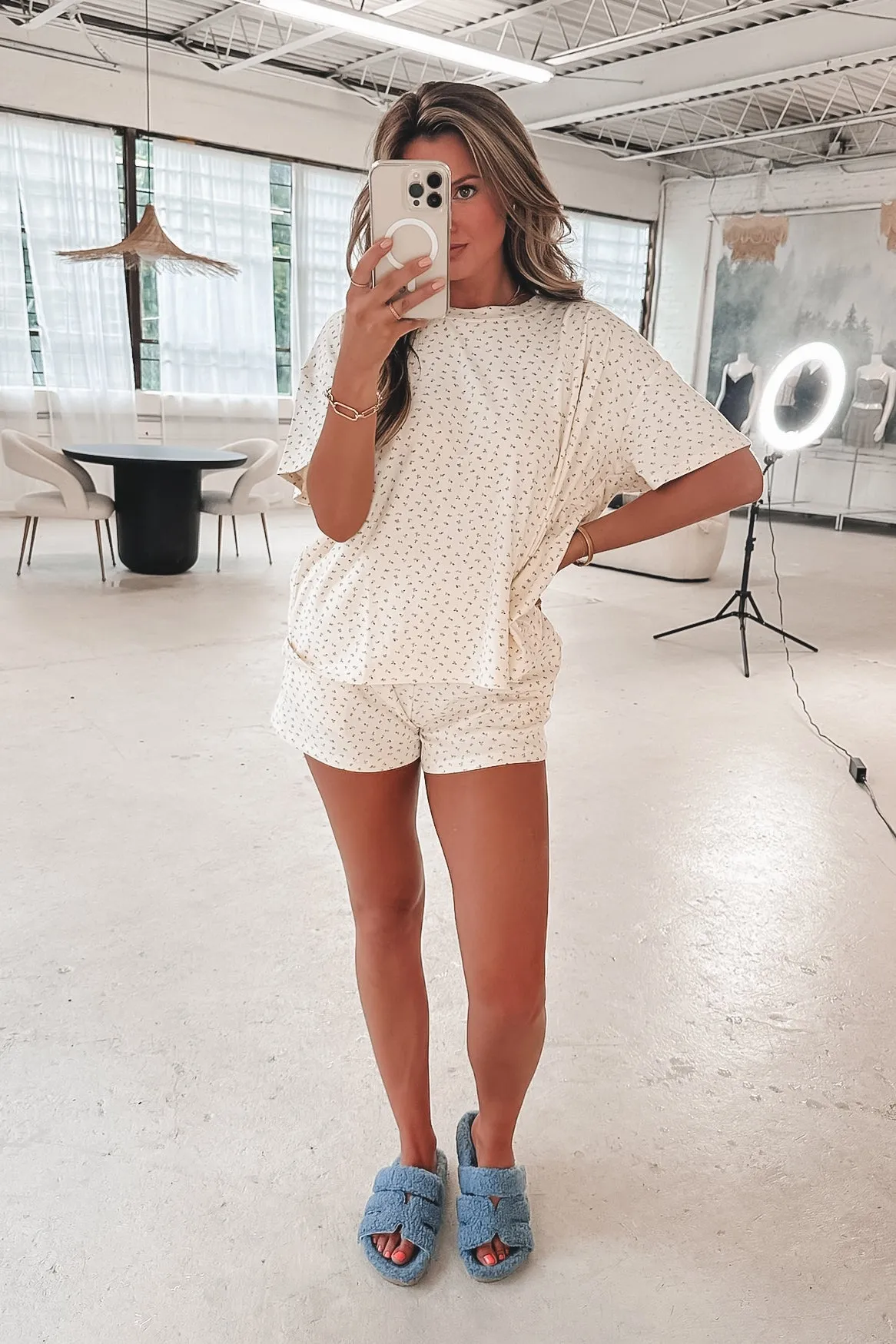 DEAL Pretty In Sleep Light Floral Sleep Top