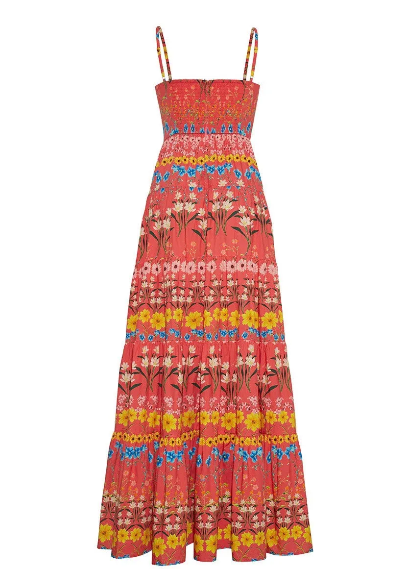 Delilah Dress (Flowerbox Coral)