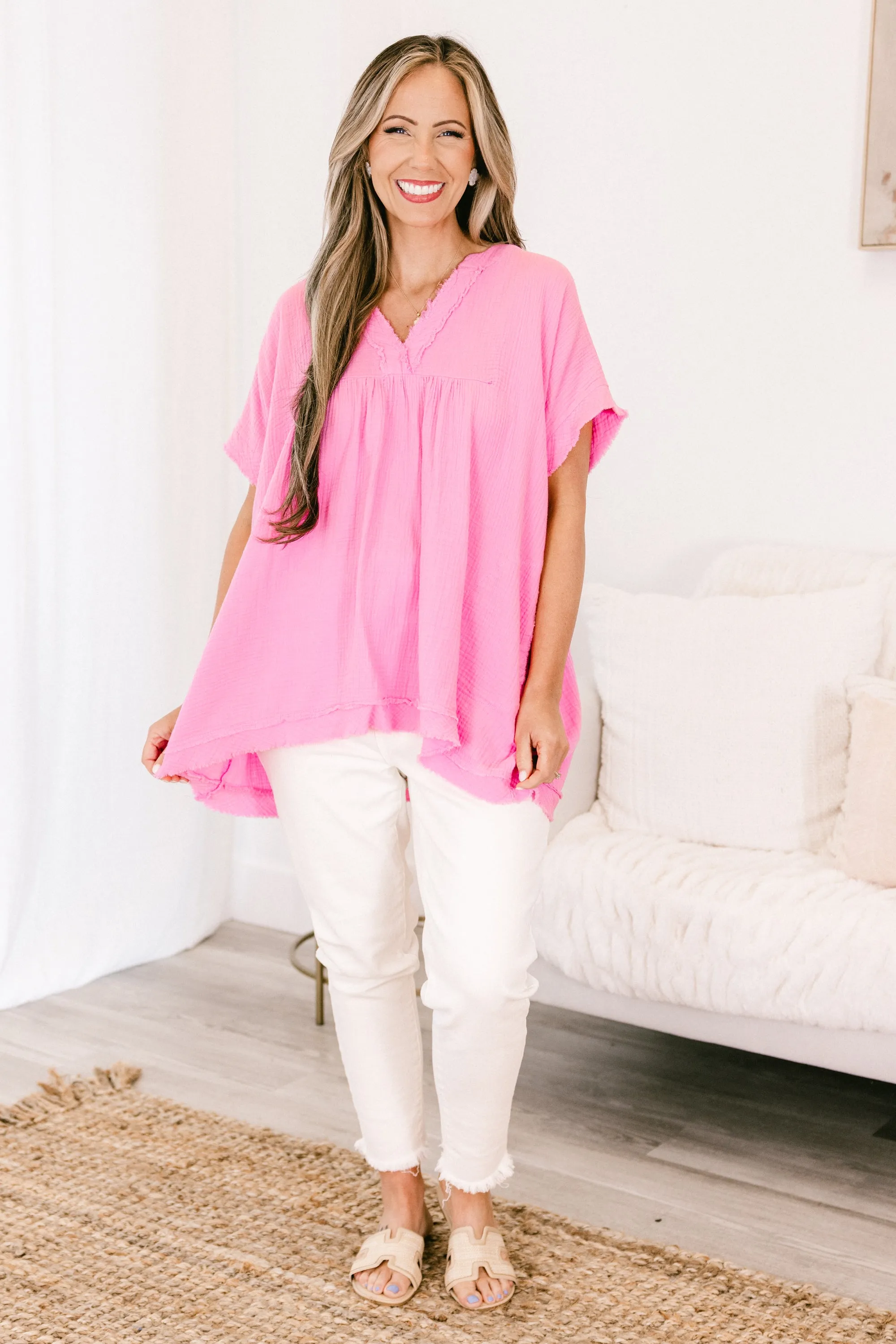 Don't Keep Me Away Top, Candy Pink