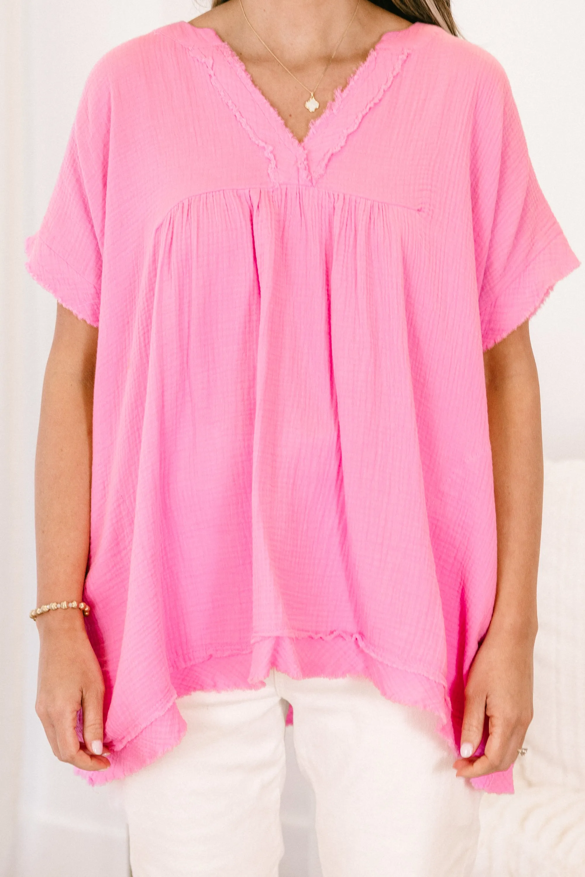 Don't Keep Me Away Top, Candy Pink