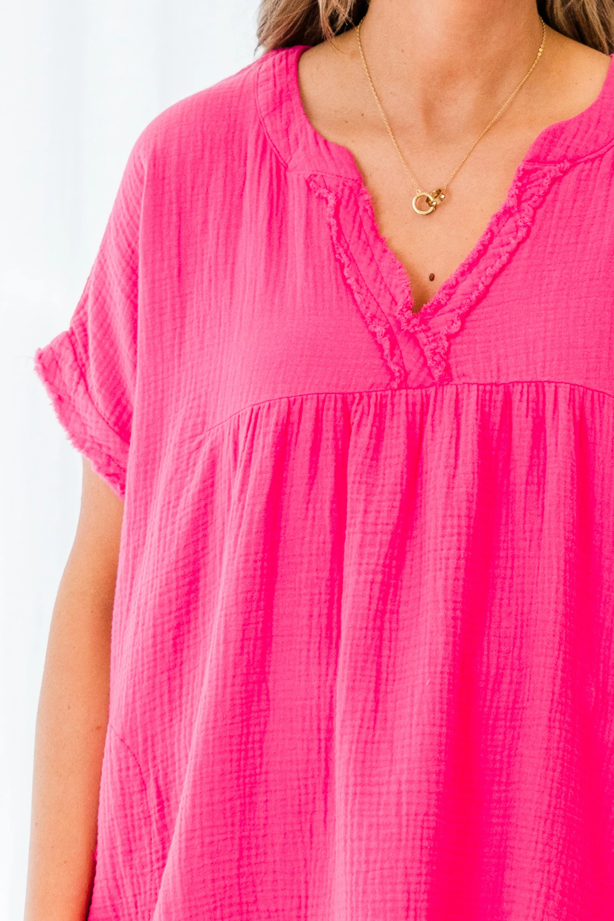 Don't Keep Me Away Top, Hot Pink