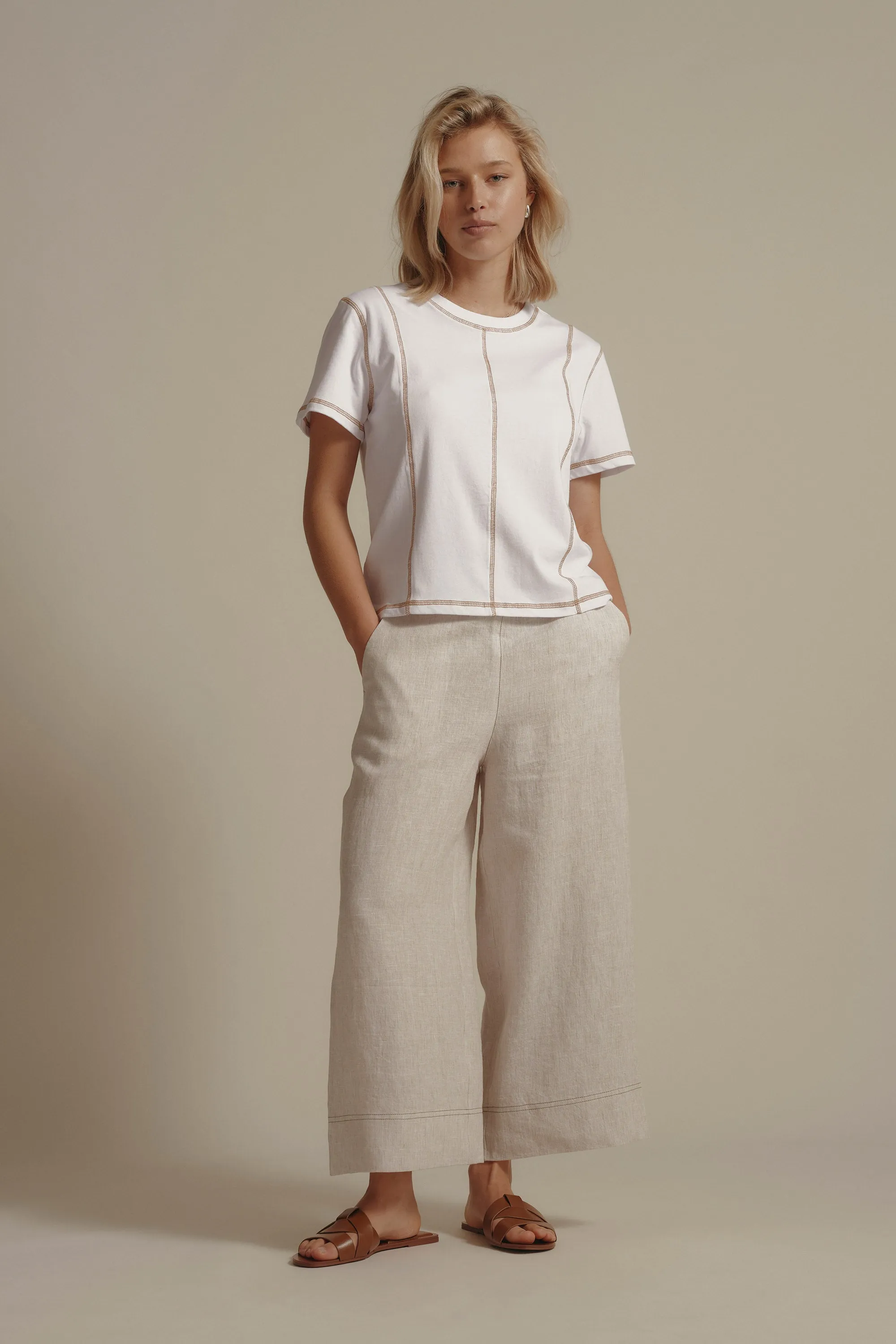 Elementary High Tide Linen Crop