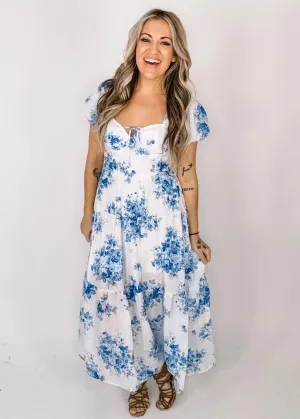 Emerson Blue Floral Gauze Maxi Dress