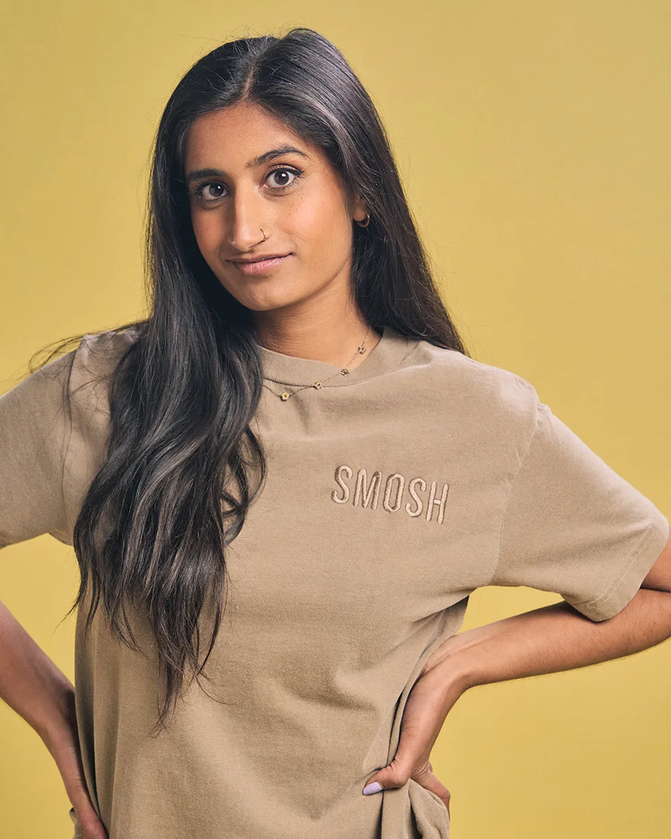 Essentials Embroidered Tee - Faded Brown