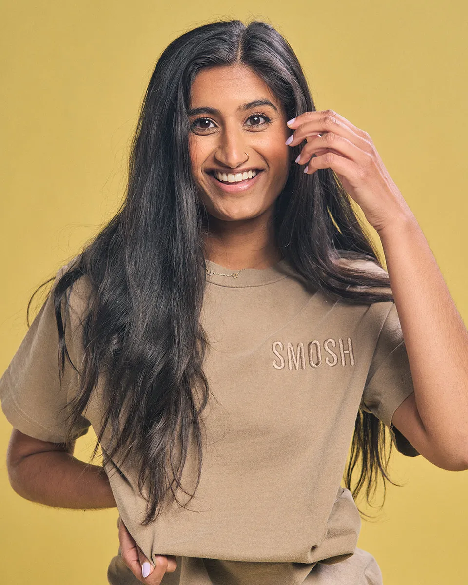 Essentials Embroidered Tee - Faded Brown
