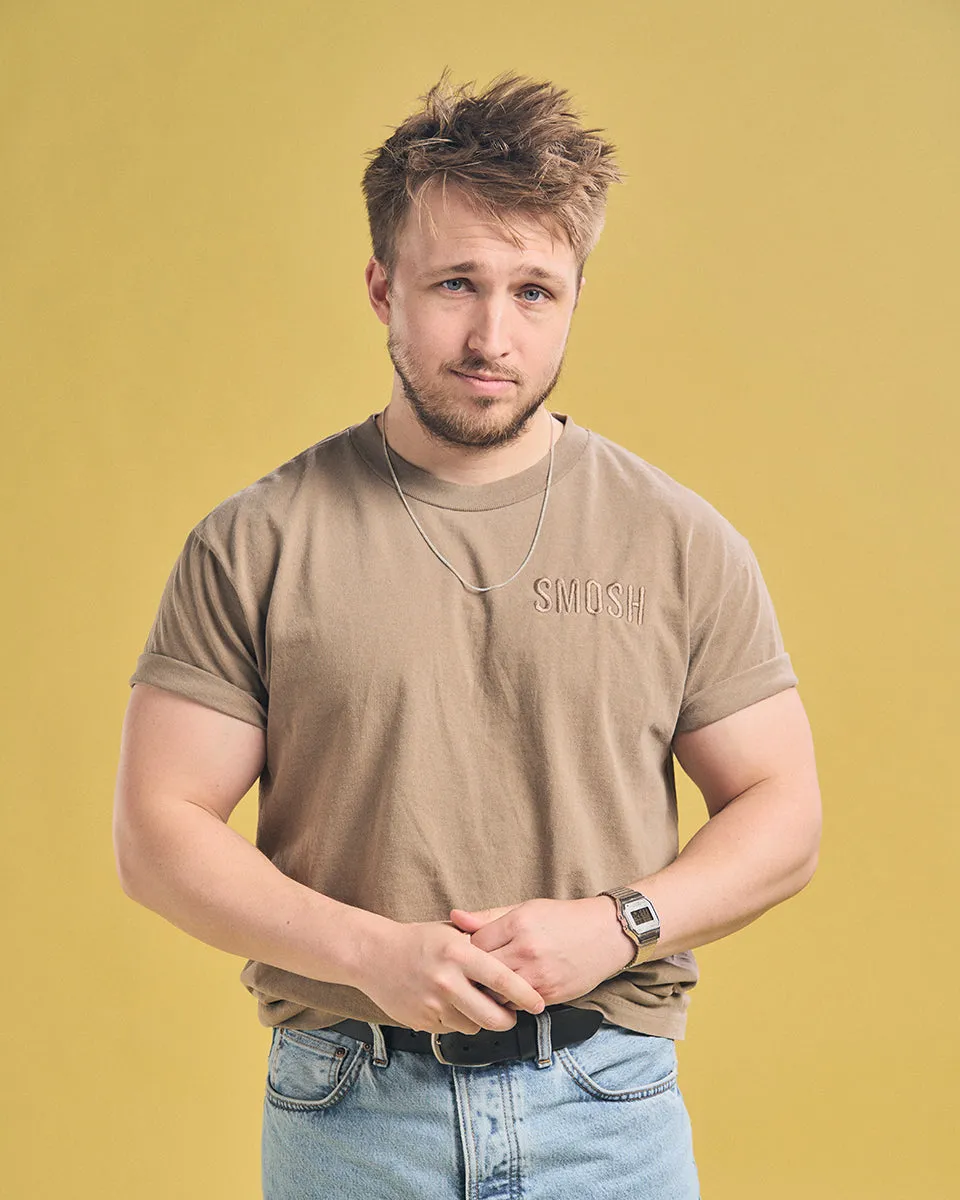 Essentials Embroidered Tee - Faded Brown