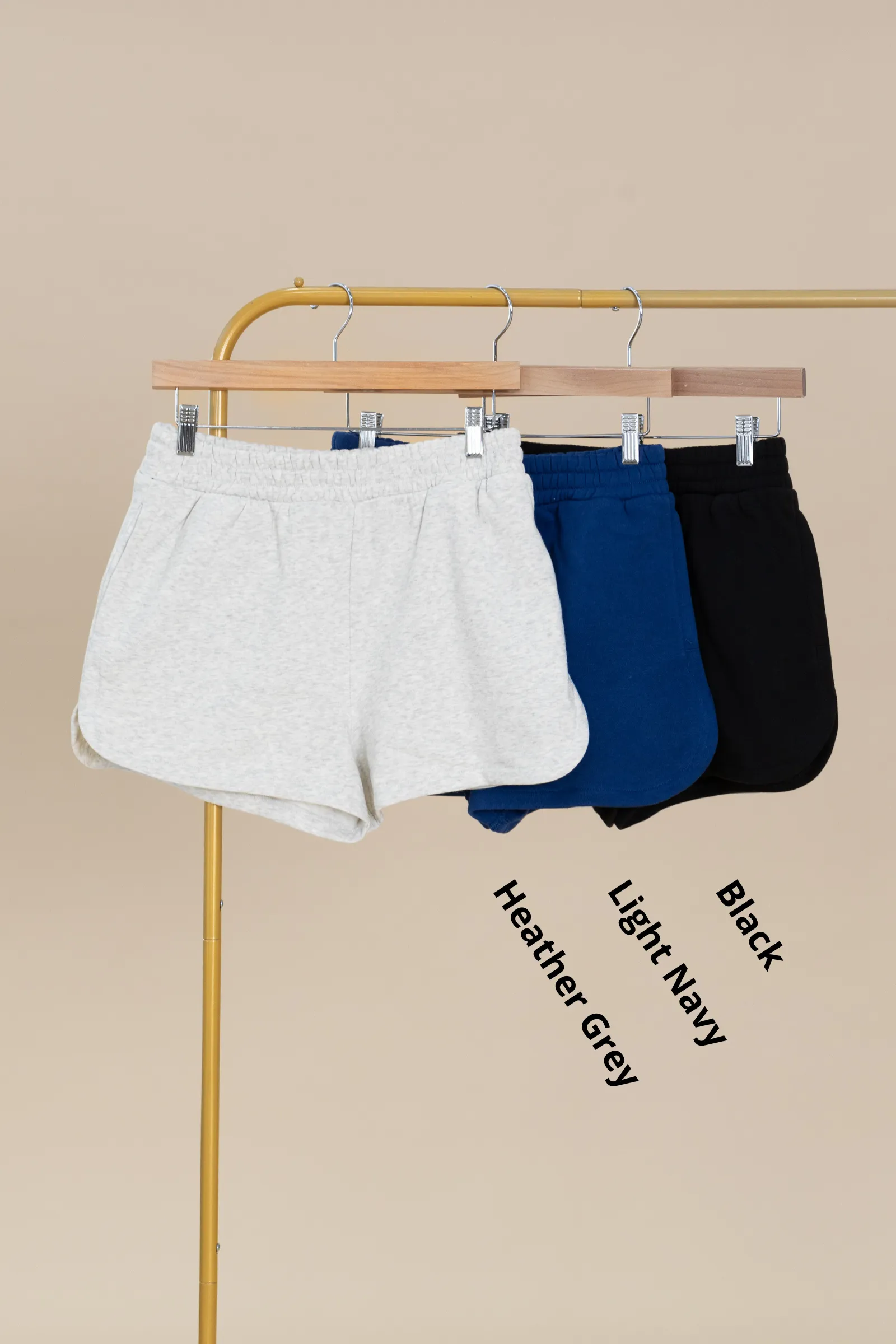 Fleece Elastic Waistband Dolphin Shorts