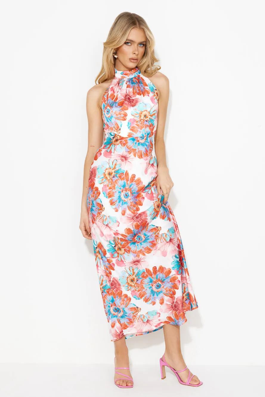 Floating Dreams Satin Maxi Dress Red
