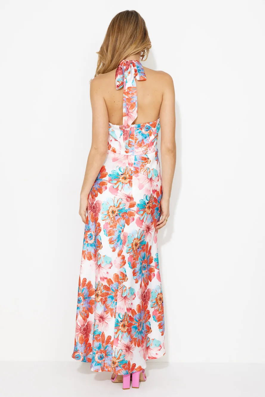 Floating Dreams Satin Maxi Dress Red