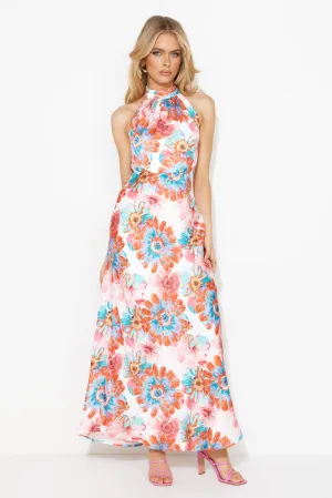 Floating Dreams Satin Maxi Dress Red