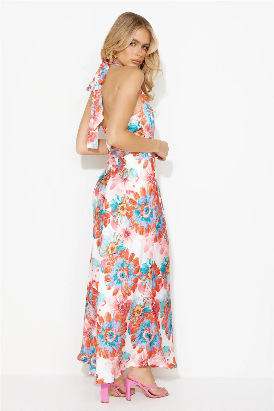 Floating Dreams Satin Maxi Dress Red