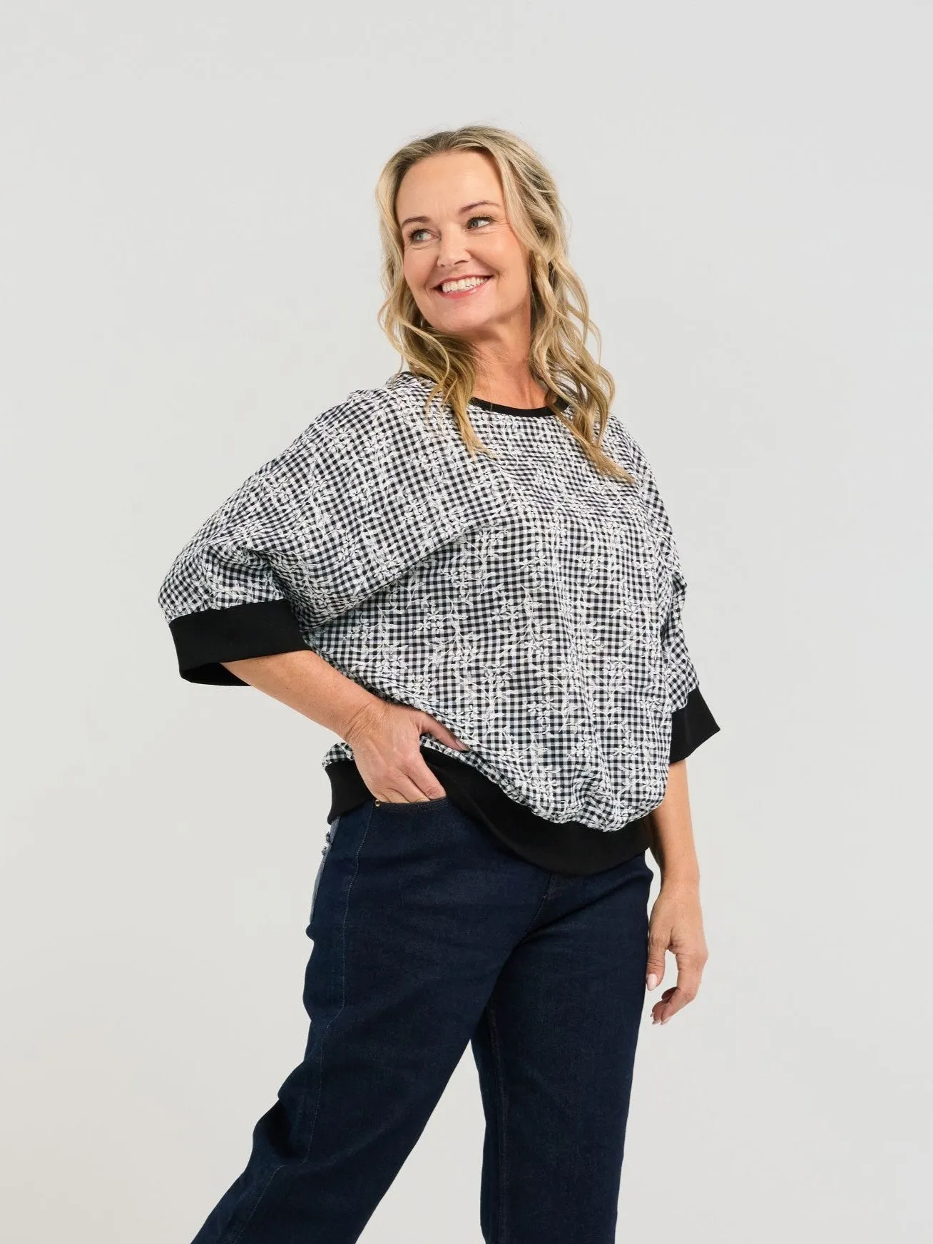 Florence Top - Floral Check