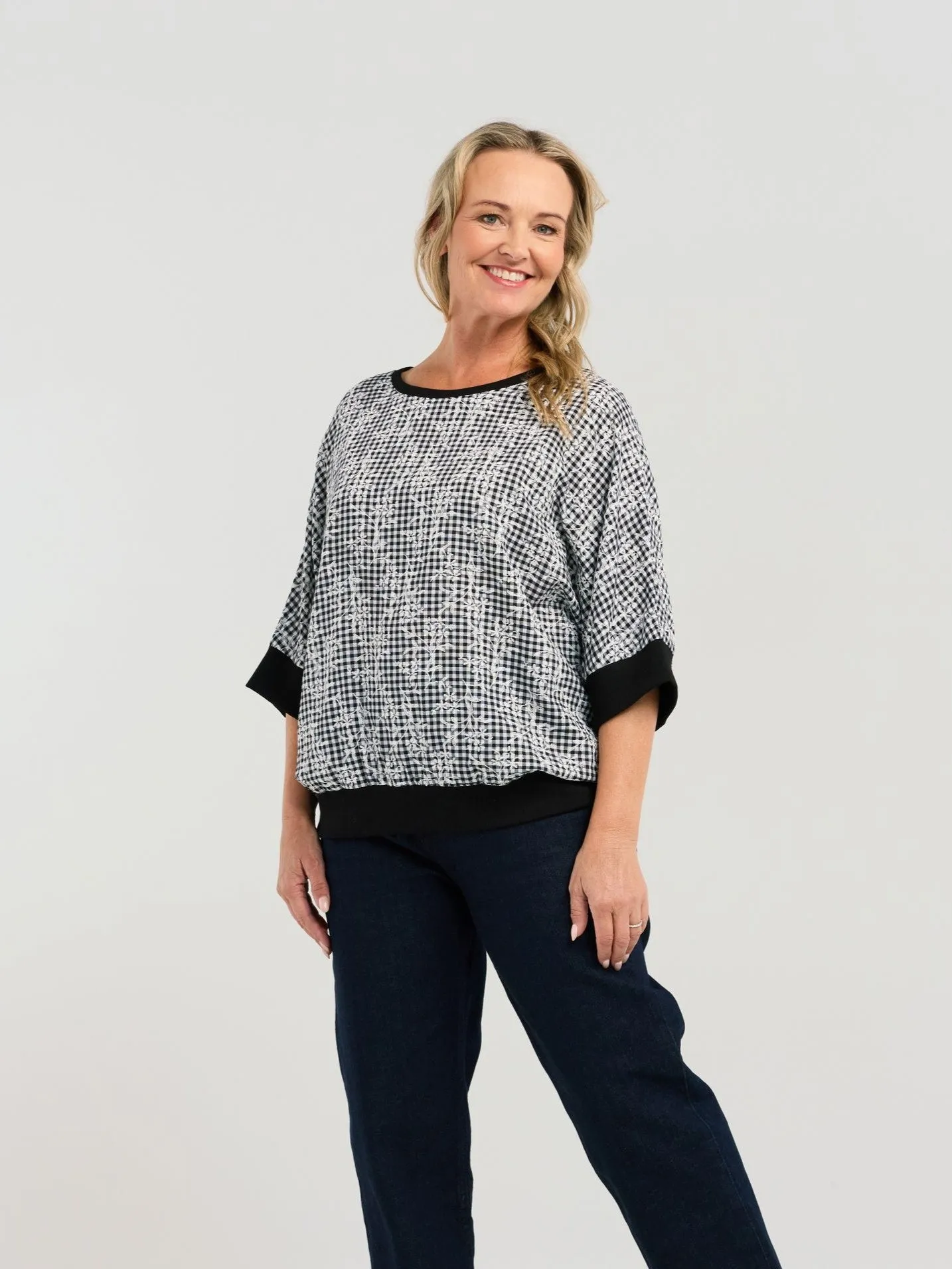 Florence Top - Floral Check
