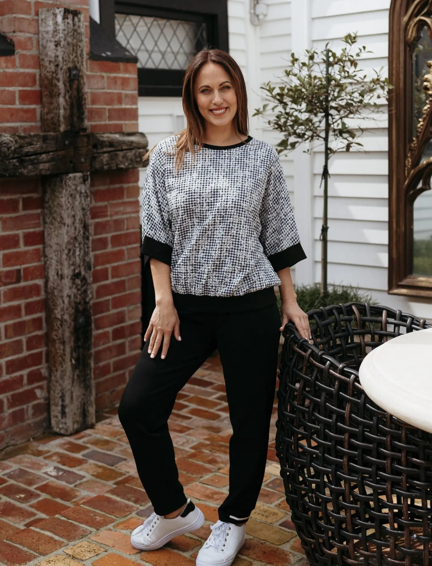 Florence Top - Floral Check
