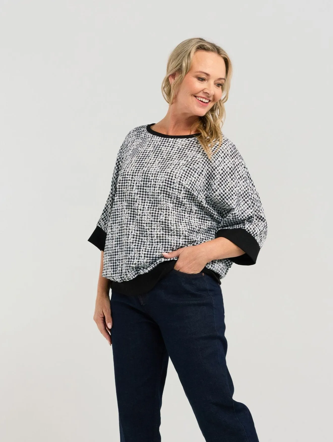 Florence Top - Floral Check