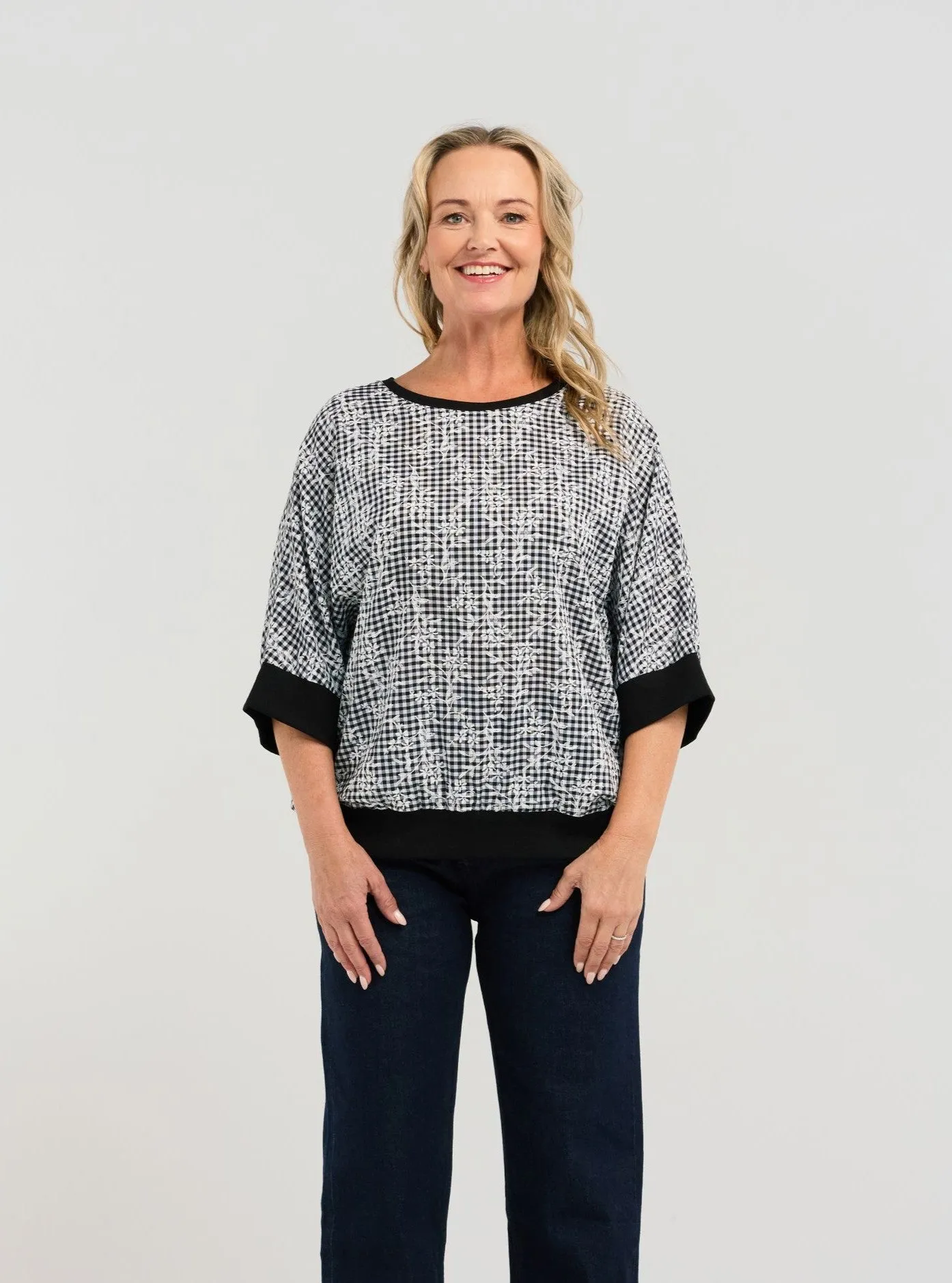 Florence Top - Floral Check