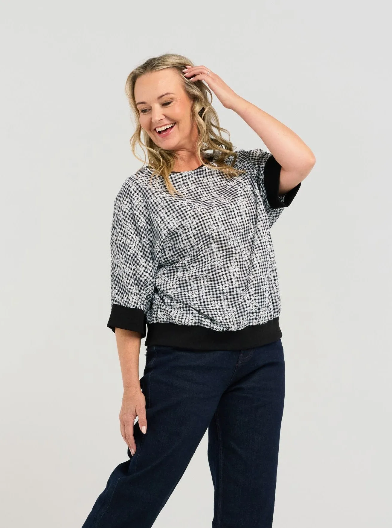 Florence Top - Floral Check