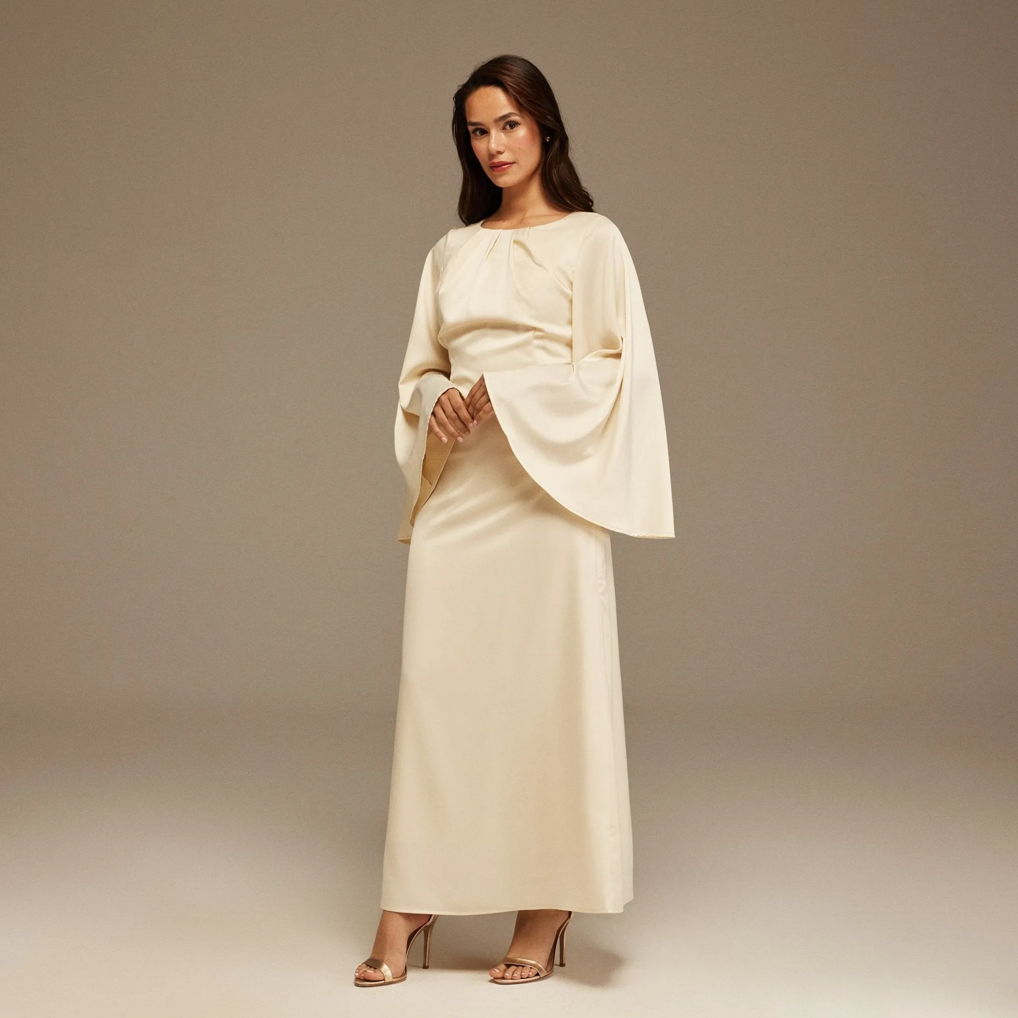Flowy sleeves Ankle Length Dress