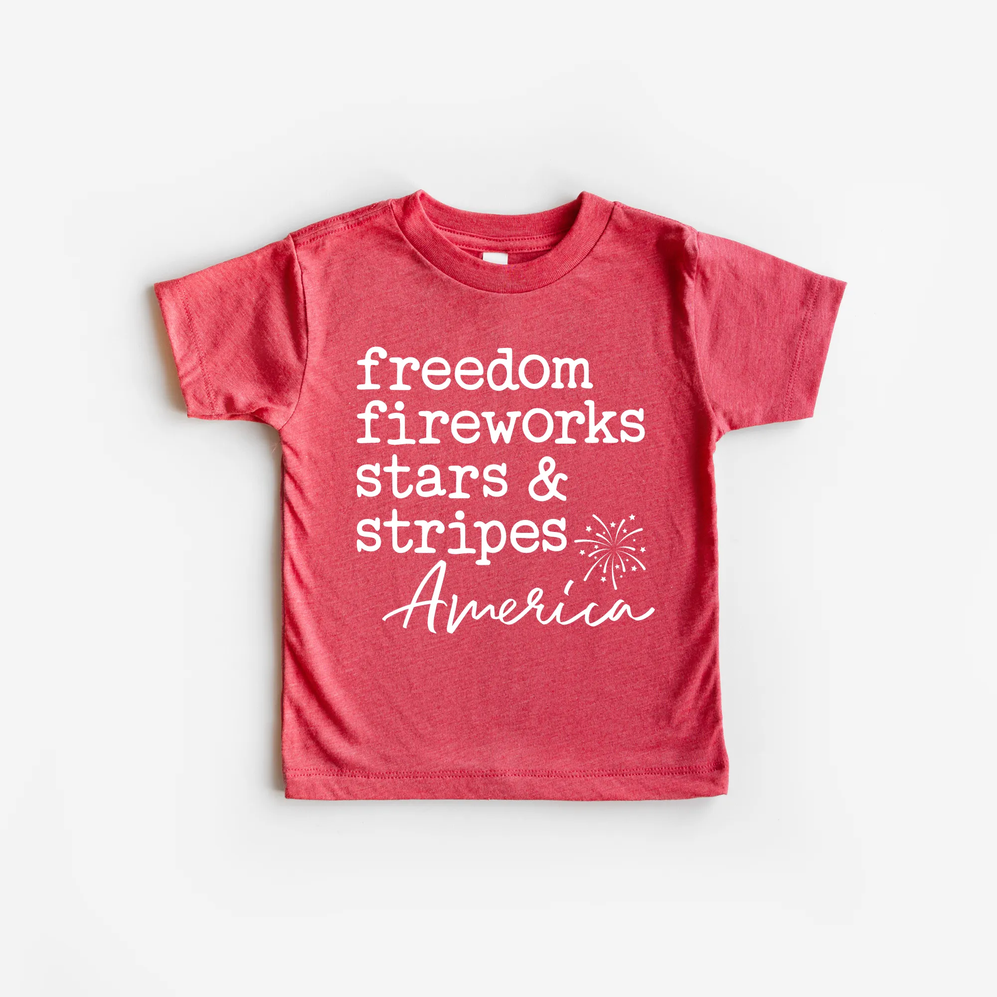 Freedom Fireworks Stars and Stripes Kids 4th of July Shirt