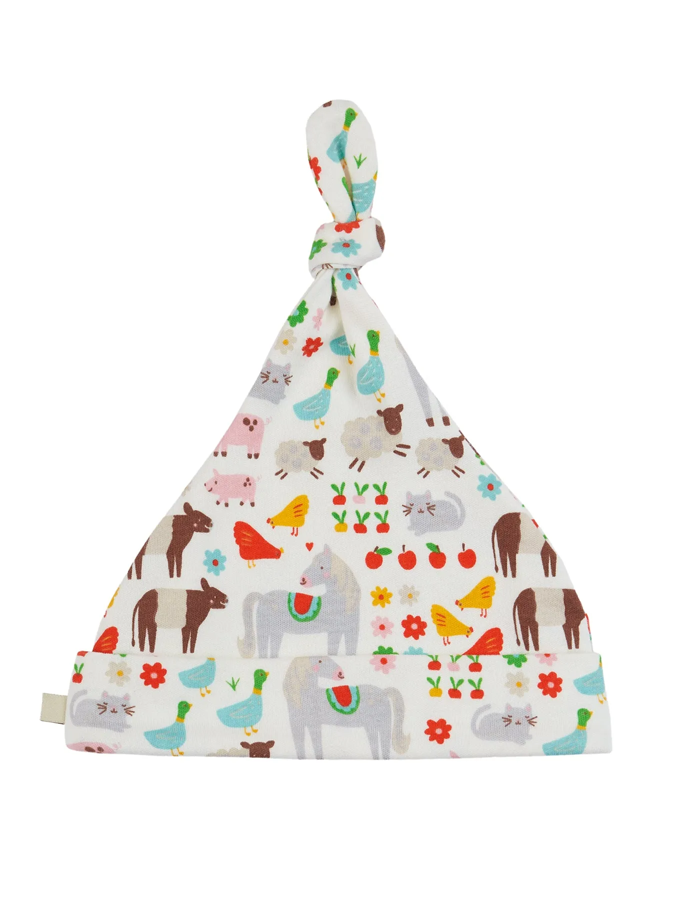 Frugi Lovely Soft White Farm Knotted Hat