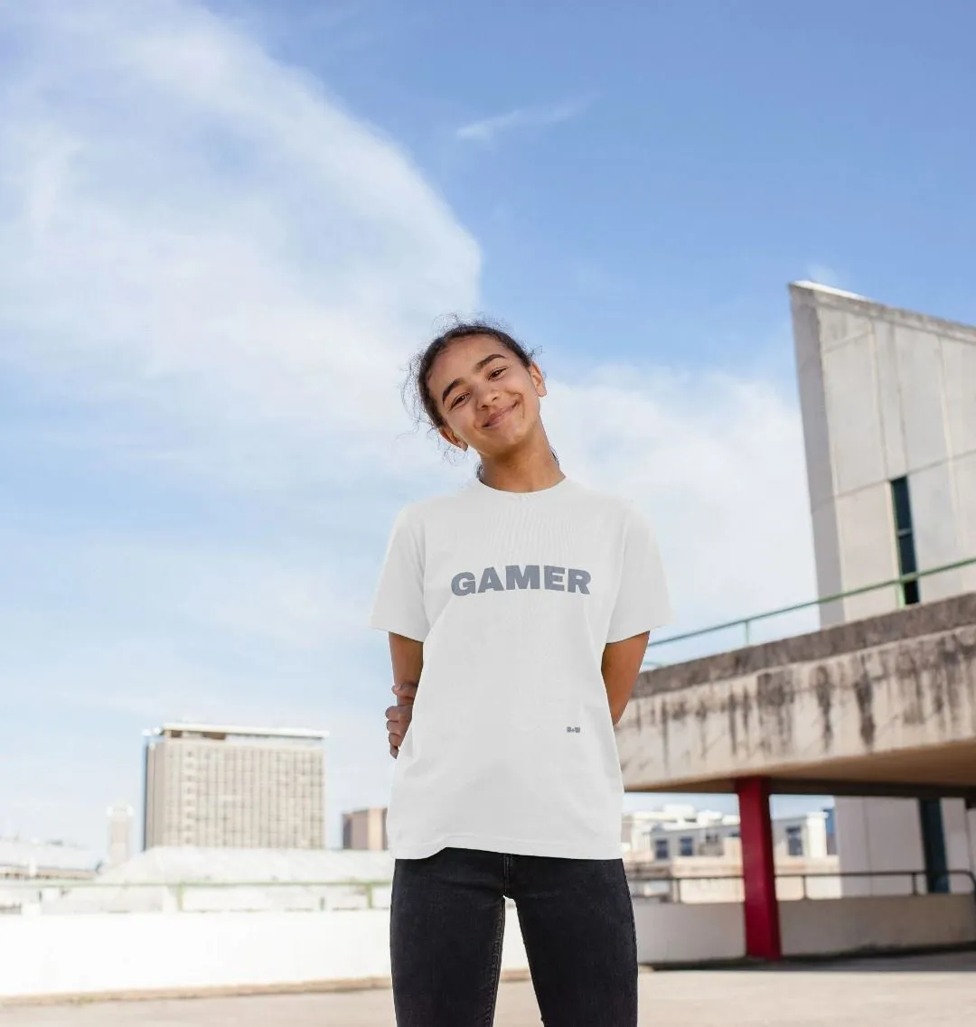 Gamer Kids Tee (grey lettering)