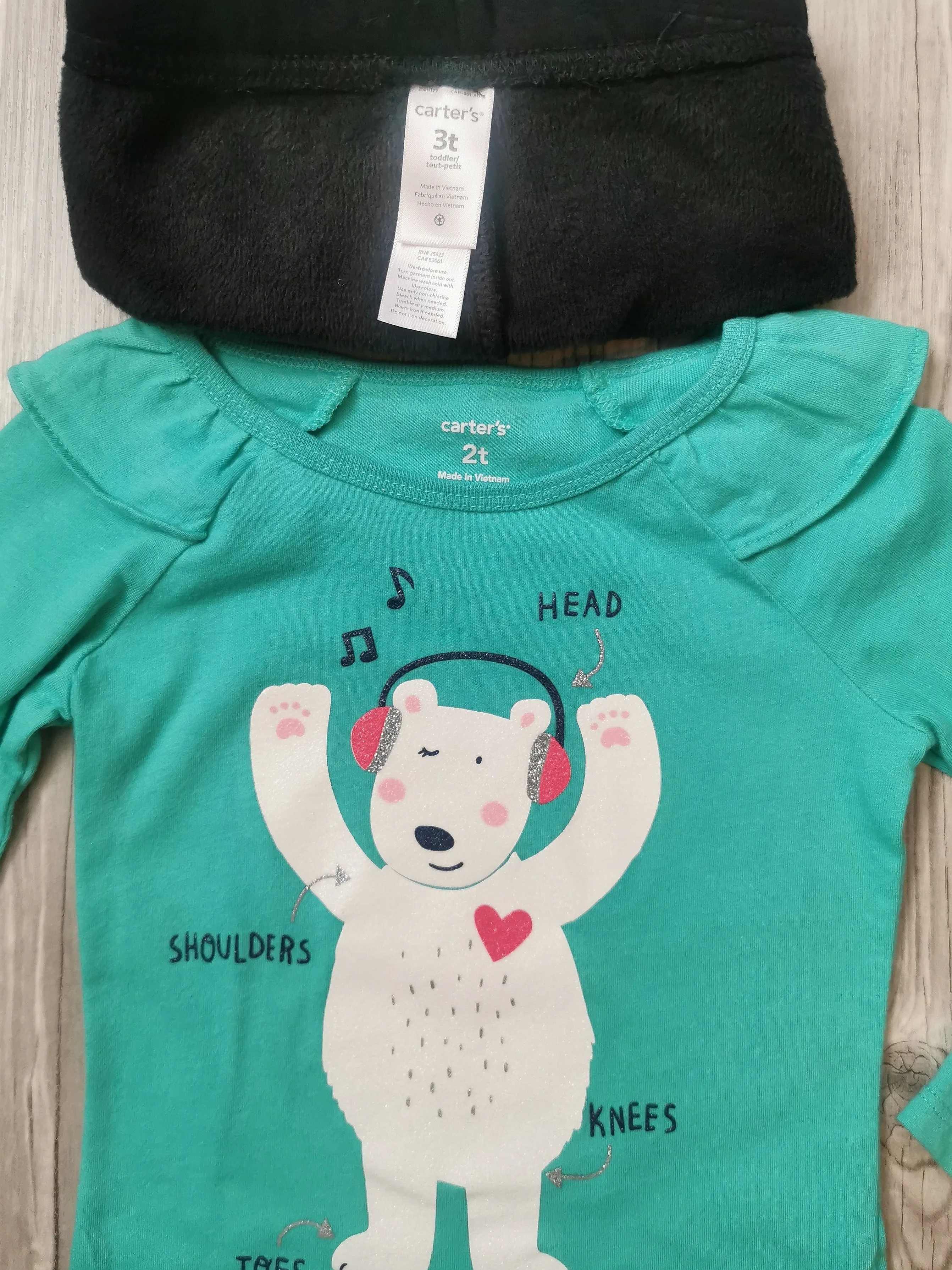 GIRL SIZE 2/3 YEARS - CARTER'S, 2 Piece Mix N Match Outfit EUC B21