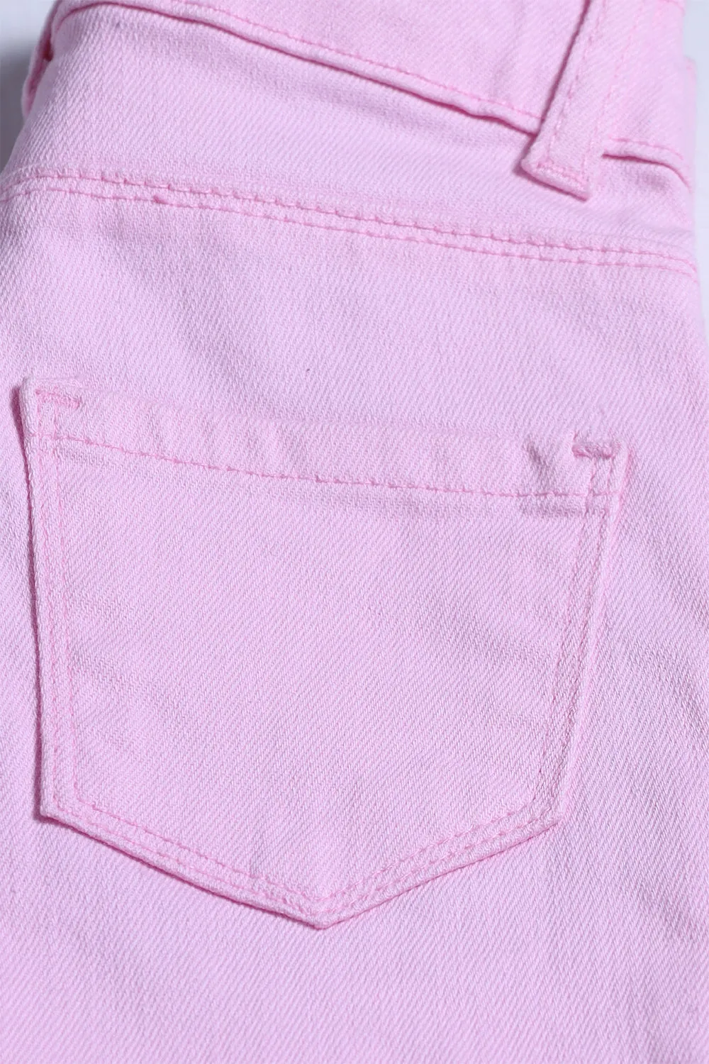 GIRL'S TWILL PENT EMB. - CHERRY
