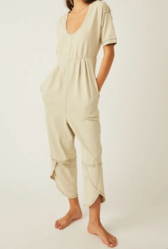 Good Side Romper Lime Bean